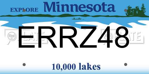 ERRZ48 Minnesota License Plate