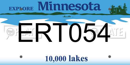 ERT054 Minnesota License Plate