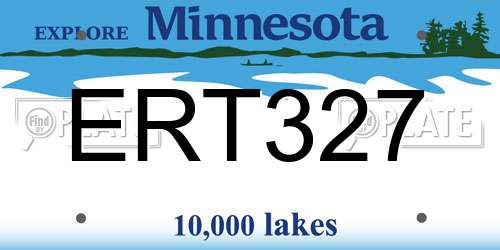 ERT327 Minnesota License Plate