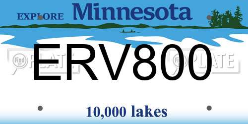 ERV800 Minnesota License Plate
