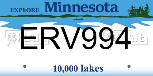 ERV994 Minnesota License Plate