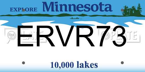 ERVR73 Minnesota License Plate
