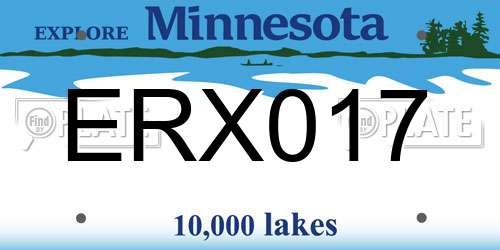 ERX017 Minnesota License Plate