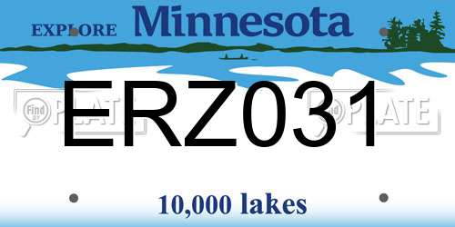 ERZ031 Minnesota License Plate