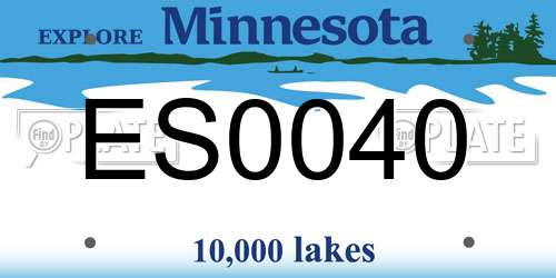 ES0040 Minnesota License Plate