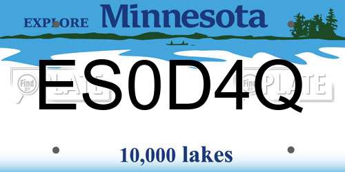 ES0D4Q Minnesota License Plate