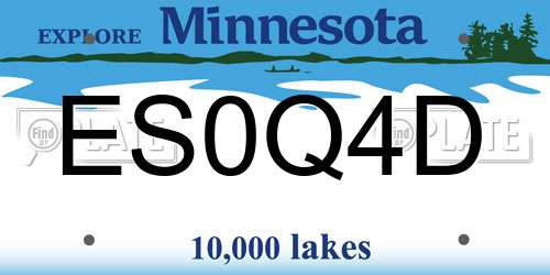ES0Q4D Minnesota License Plate