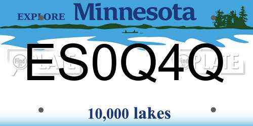ES0Q4Q Minnesota License Plate