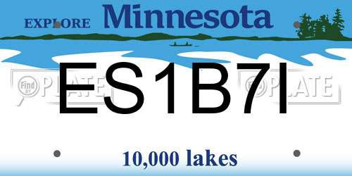ES1B7I Minnesota License Plate