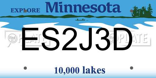 ES2J3D Minnesota License Plate