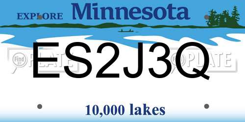 ES2J3Q Minnesota License Plate