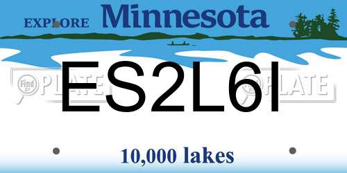 ES2L6I Minnesota License Plate