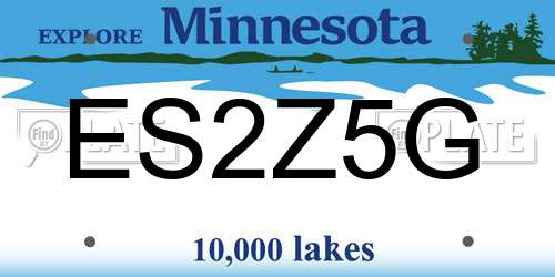 ES2Z5G Minnesota License Plate