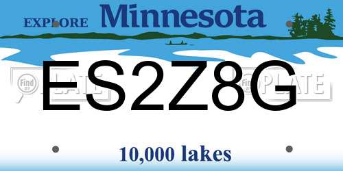 ES2Z8G Minnesota License Plate