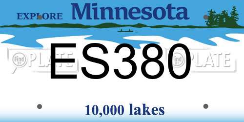 ES380 Minnesota License Plate