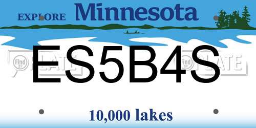 ES5B4S Minnesota License Plate