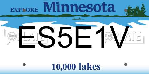 ES5E1V Minnesota License Plate