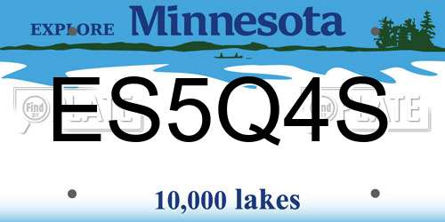 ES5Q4S Minnesota License Plate