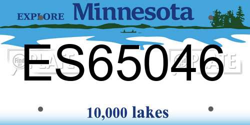 ES65046 Minnesota License Plate