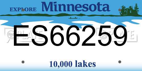 ES66259 Minnesota License Plate