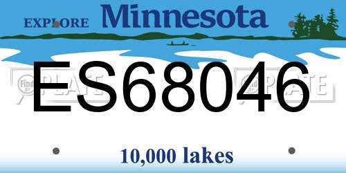 ES68046 Minnesota License Plate