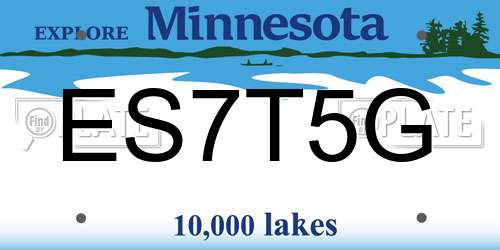 ES7T5G Minnesota License Plate