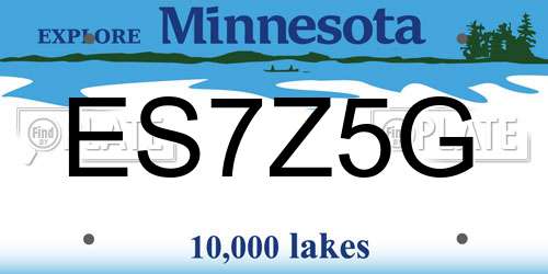 ES7Z5G Minnesota License Plate