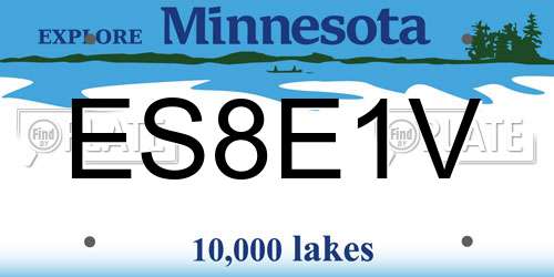 ES8E1V Minnesota License Plate