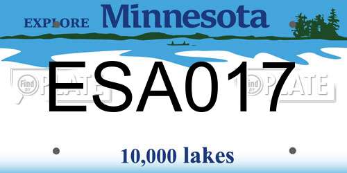 ESA017 Minnesota License Plate