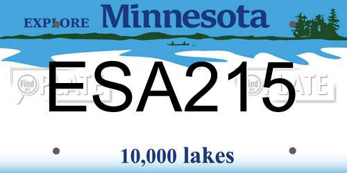 ESA215 Minnesota License Plate