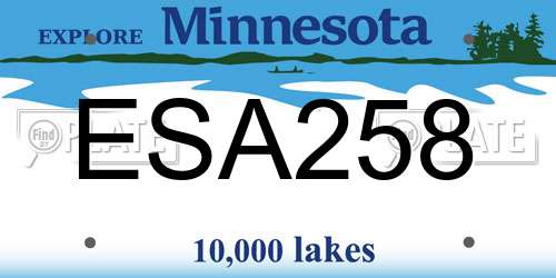ESA258 Minnesota License Plate