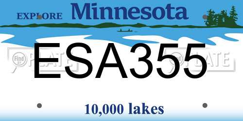 ESA355 Minnesota License Plate
