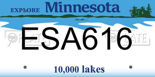 ESA616 Minnesota License Plate