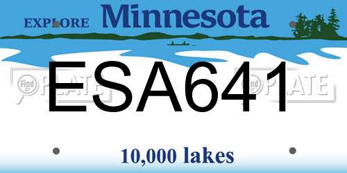 ESA641 Minnesota License Plate