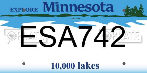 ESA742 Minnesota License Plate