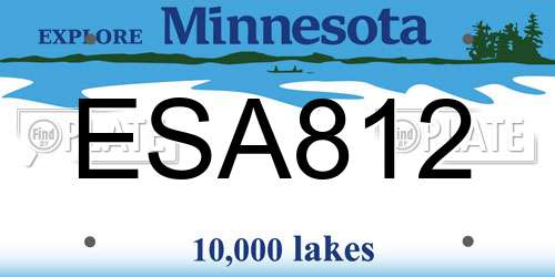 ESA812 Minnesota License Plate