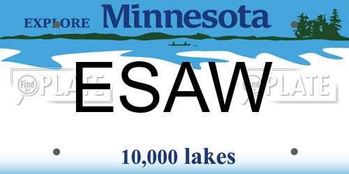 ESAW Minnesota License Plate