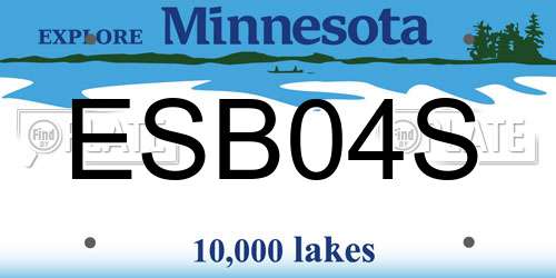 ESB04S Minnesota License Plate