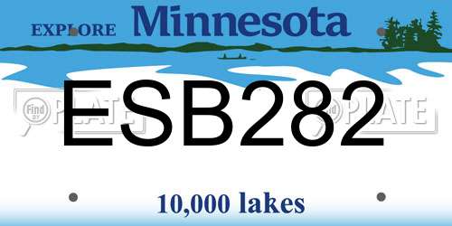 ESB282 Minnesota License Plate