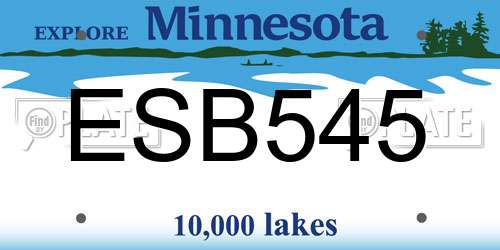 ESB545 Minnesota License Plate