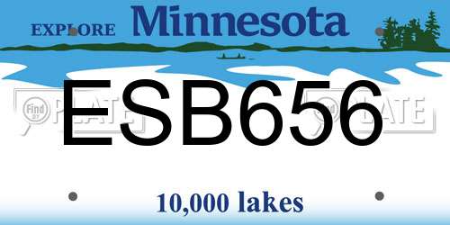 ESB656 Minnesota License Plate
