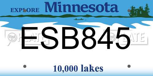 ESB845 Minnesota License Plate