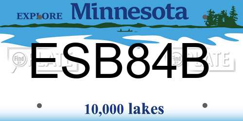 ESB84B Minnesota License Plate