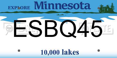 ESBQ45 Minnesota License Plate
