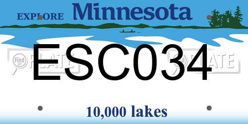 ESC034 Minnesota License Plate