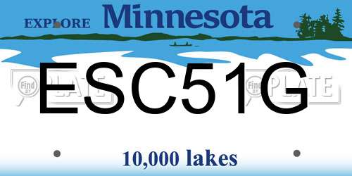 ESC51G Minnesota License Plate