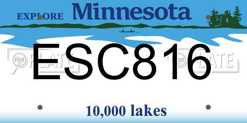 ESC816 Minnesota License Plate