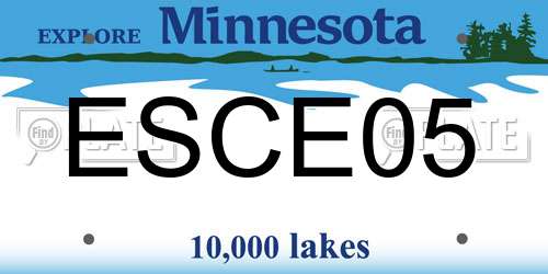 ESCE05 Minnesota License Plate