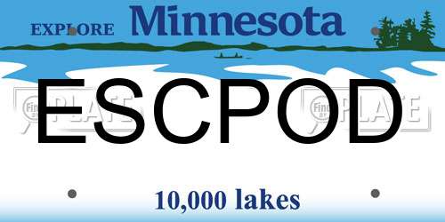 ESCPOD Minnesota License Plate