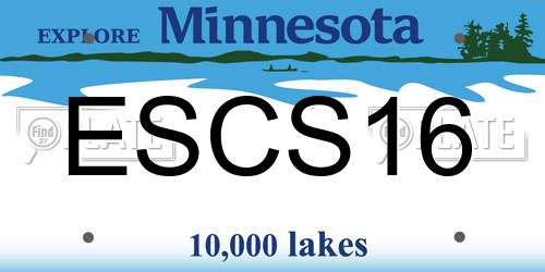 ESCS16 Minnesota License Plate